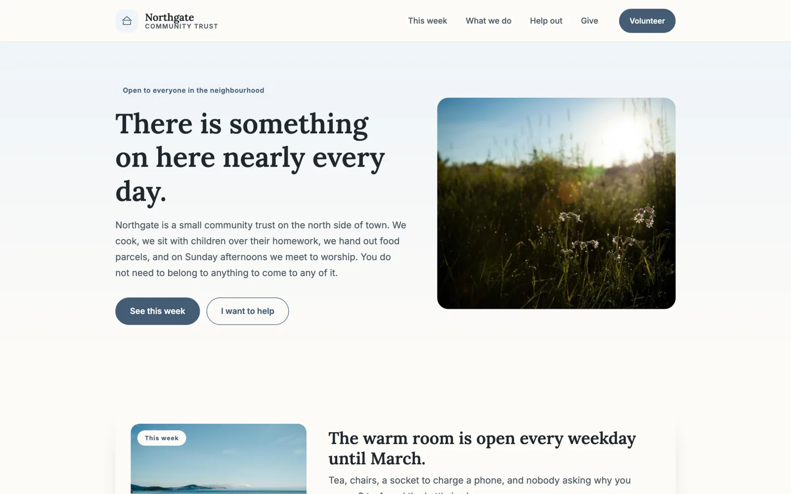 Community template — desktop view