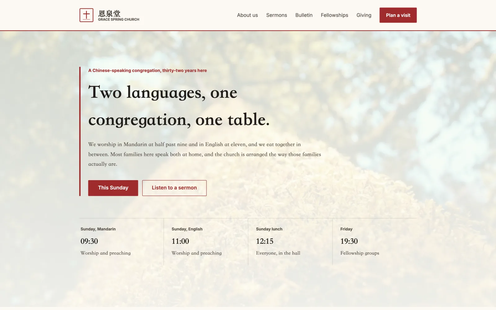Harvest template — desktop view